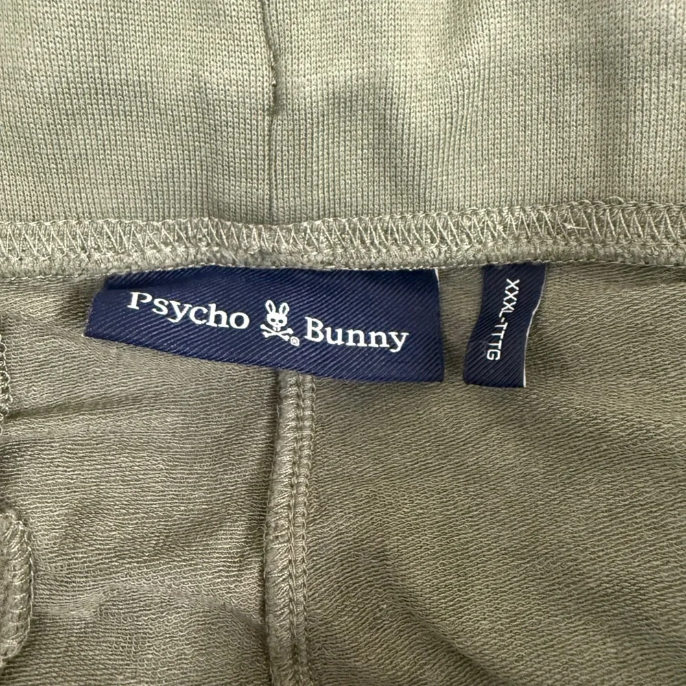 Psycho Bunny Shorts 3XL Olive Green Lounge Athletic Big & Tall Zip‎ Pocket